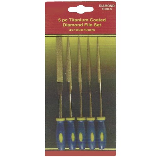 072629  5PCS TITANIUM COATED DIAMOND FILES SET
