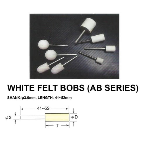 WHITE FELT BOBS (AB SERIES)