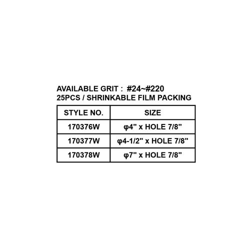 GRINDING DISC (FOR MARBLE), 25PCS / SHRINKABLE FILM PACKING