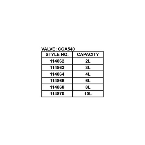 OXYGEN CYLINDER, CGA540 VALVE