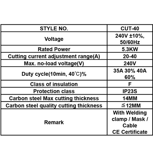 CUT-40     AIR PLASMA CUTTING MACHINE