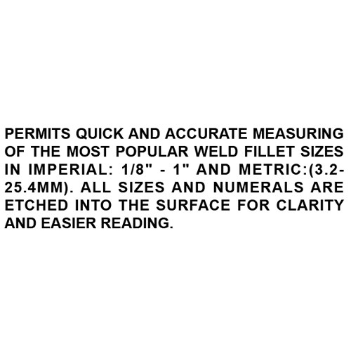 081167     CAM TYPE WELDING GAUGE, INCH/METRIC