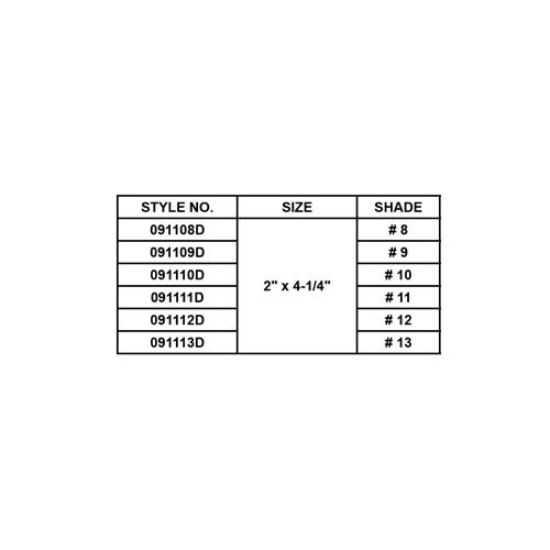 DARK PC WELDING LENS, SIZE: 2" x 4-1/4"
