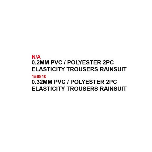 PVC / POLYESTER 2PC ELASTICITY TROUSERS RAINSUIT