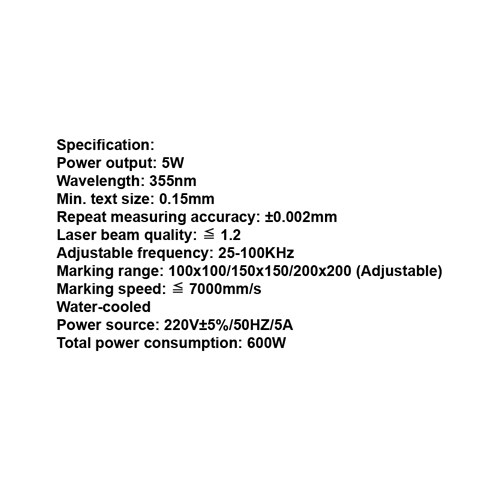 081942     ULTRAVIOLET LASER MARKING MACHINE