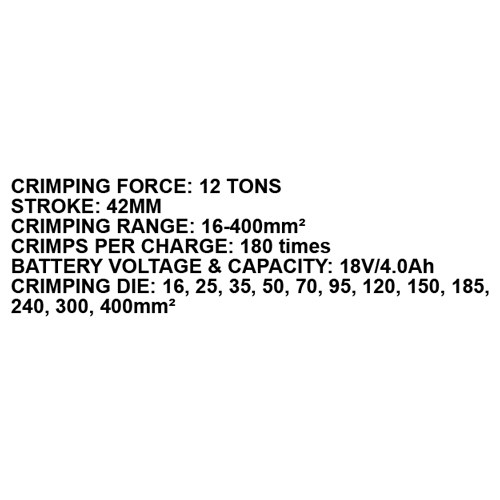 023915     CORDLESS CABLE CRIMPING TOOL