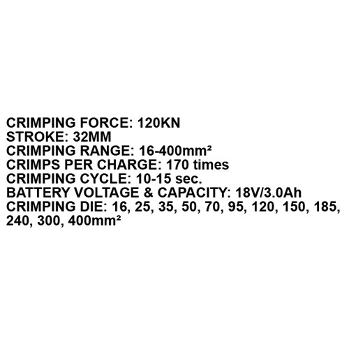 023917     CORDLESS CABLE CRIMPING TOOL