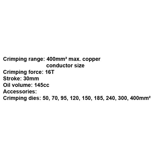 023733     HYDRAULIC CRIMPING TOOLS (Built-in safety valve)