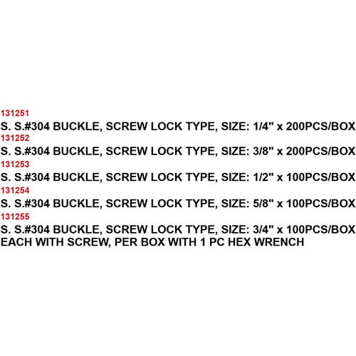 S.S.#304 BUCKLE, SCREW LOCK TYPE