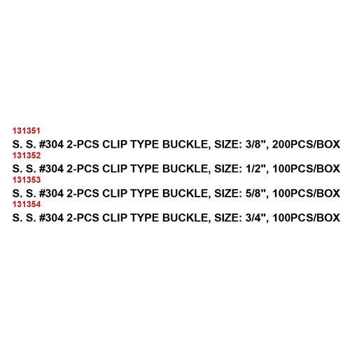 S.S. #304 2-PCS CLIP TYPE BUCKLE