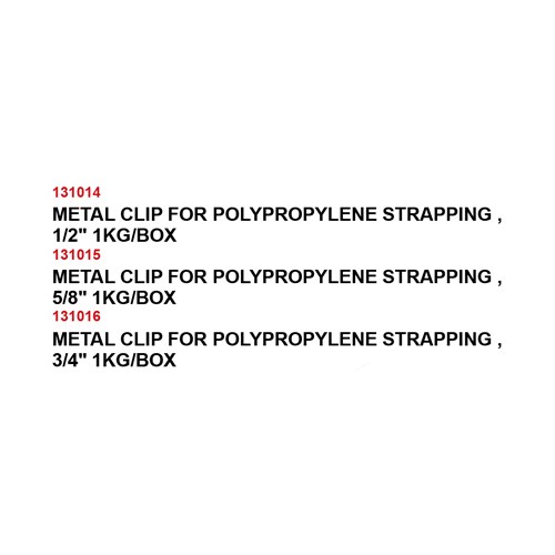 METAL CLIP FOR POLYPROPYLENE STRAPPING