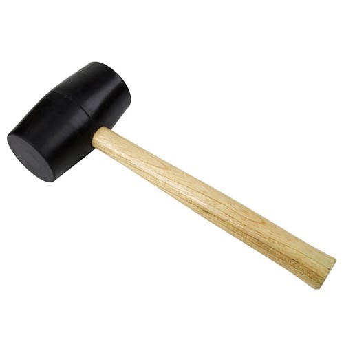 RUBBER HAMMER WITH WOOD HANDLE