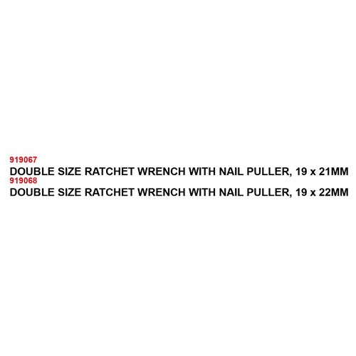 DOUBLE SIZE RATCHET WRENCH WITH NAIL PULLER