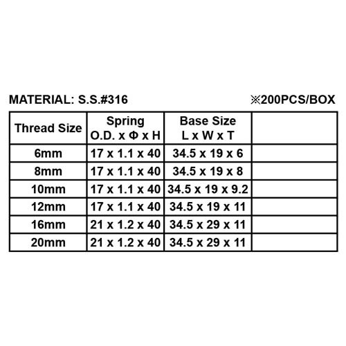 S.S.#316 SPRING NUT