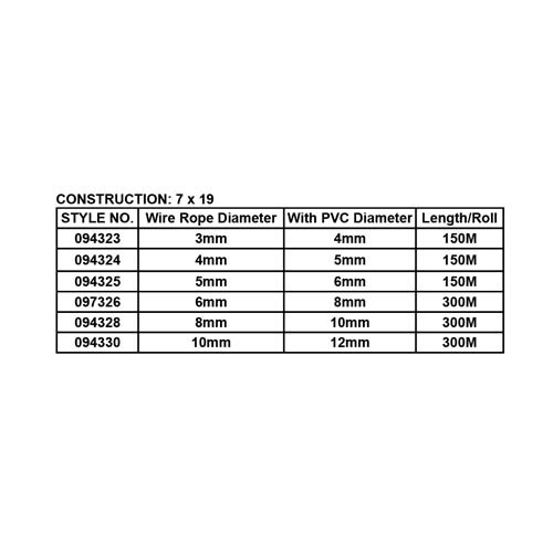 GALVANIZED STEEL WIRE ROPE WITH PVC COVER