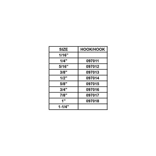 TURNBUCKLE, ZINC PLATED, HOOK/HOOK