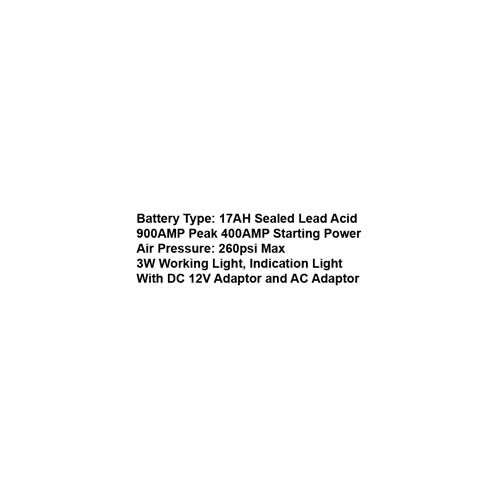 011504     3-IN-1 JUMP STARTER / AIR COMPRESSOR / SPOT LIGHT