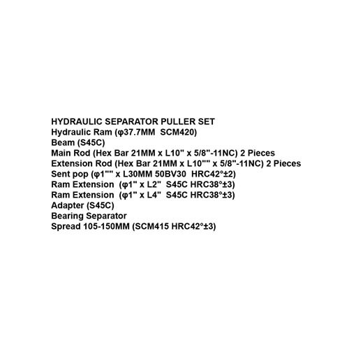 038674     HEAVY DUTY HYDRAULIC BEARING PULLER SET