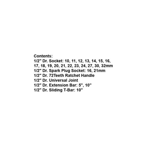013310     25PCS 1/2" DR. SOCKET SET
