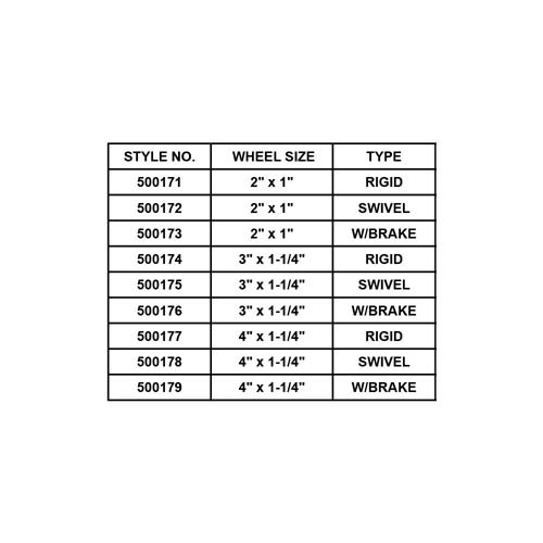 MEDIUM DUTY SOFT RUBBER CASTER WHEEL