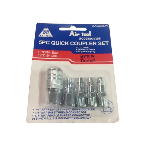 243129     5PCS QUICK COUPLER SET (STEEL)