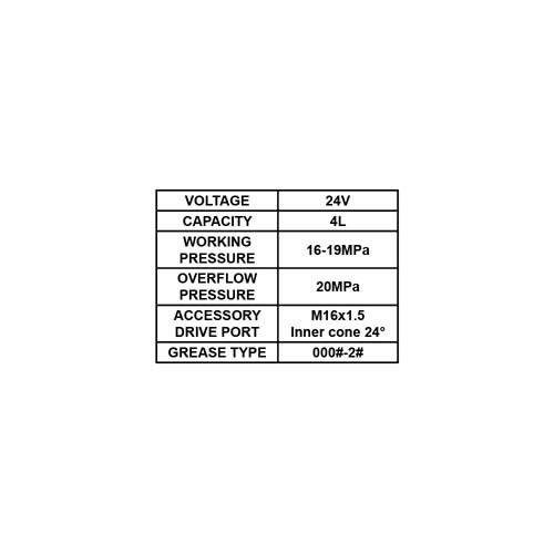 025833     HYDRAULIC LUBRICATION PUMP 24V, CAPACITY: 4L
