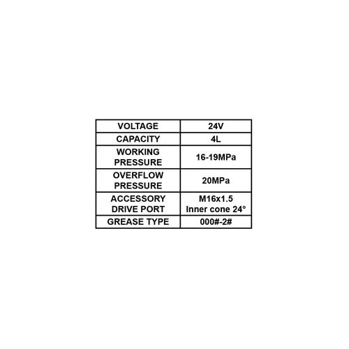 025839     HYDRAULIC LUBRICATION PUMP 24V, CAPACITY: 4L