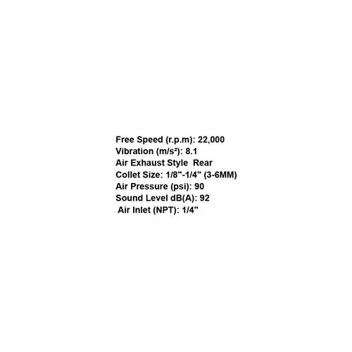 164046     1/4" AIR DIE GRINDER WITH 6 MM COLLETS