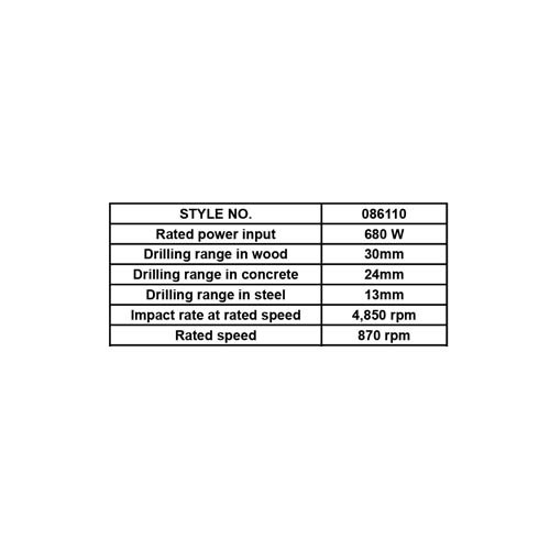 086110     ELECTRIC ROTARY HAMMER
