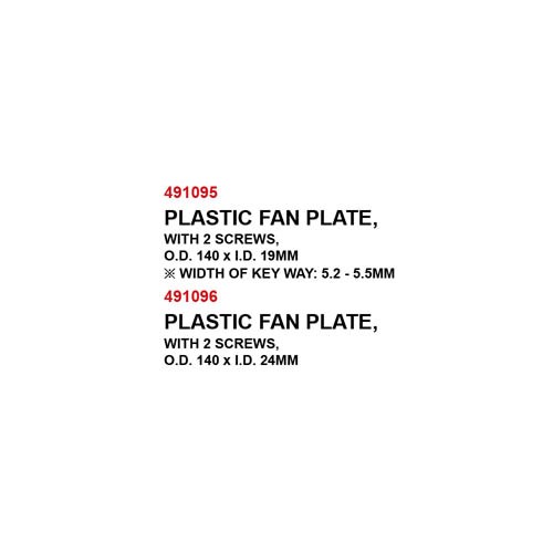 PLASTIC FAN PLATE
