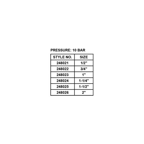 BRONZE SAFETY VALVE WITH LEVER, 10 BAR