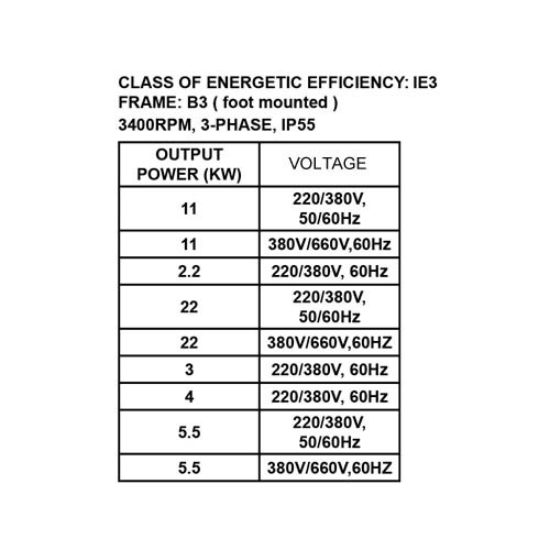 ELECTRIC MOTOR 3400RPM, 3-PHASE, IP55