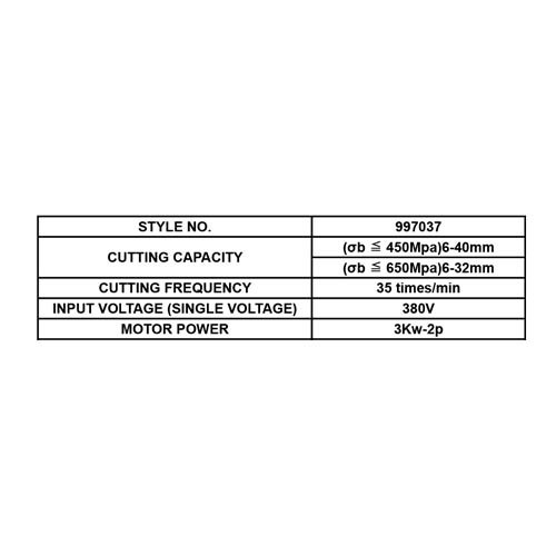 997037     REBAR CUTTER MACHINE