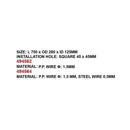 CYLINDER BRUSH, L 750 x OD 280 x ID 125MM