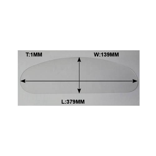 SAND BLASTING HELMET LENS, SIZE: W139mm x L379mm x T 1mm