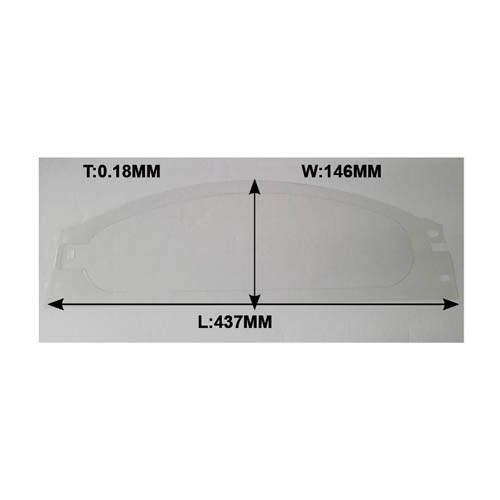 SAND BLASTING HELMET LENS, SIZE: W146mm x L437mm x T 0.18mm