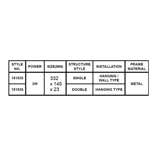 LED EXIT SIGN (METAL FRAME), SIZE: 332 x 145 x 23MM