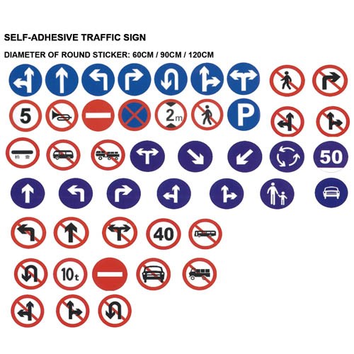 SELF-ADHESIVE TRAFFIC SIGN (ROUND STICKER) (142280)