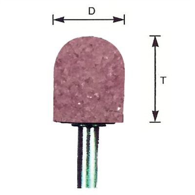 MOUNTED WHEEL, CYLINDRICAL RADIUS END TYPE, 6MM SHANK