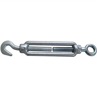 TURNBUCKLE, ZINC PLATED, HOOK/EYE