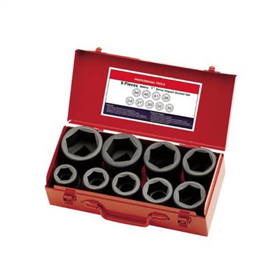 013301     9PCS 1" DR. SAE IMPACT SOCKET SET (6 pt.)