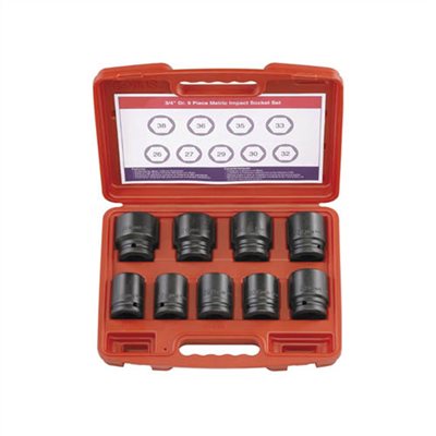 013304     9PCS 3/4" DR. METRIC IMPACT SOCKET SET (6 pt.)