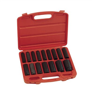 013308     16PCS 1/2" DR. METRIC DEEP IMPACT SOCKET SET (6 pt.)