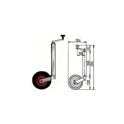 063264     TOP WIND SWIVEL JACK, CAPACITY 800LBS