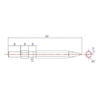 071233     BULL POINT HEX SHANK CHISEL, SIZE 17H x 450MM