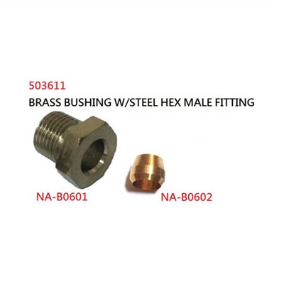 503611     BRASS BUSHING W/STEEL HEX MALE FITTING (NA-B06)