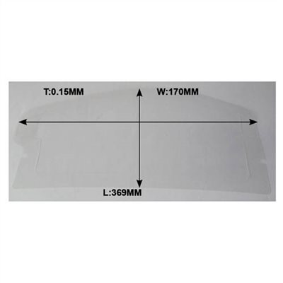 SAND BLASTING HELMET LENS, SIZE: W170mm x L369mm x T 0.15mm