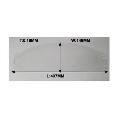 SAND BLASTING HELMET LENS, SIZE: W146mm x L437mm x T 0.18mm