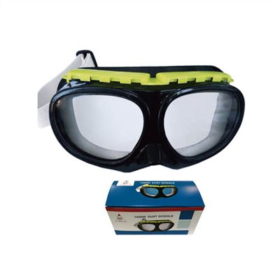 142050     DUST GOGGLE, BLACK COLOR W/YELLOW-GREEN VENT