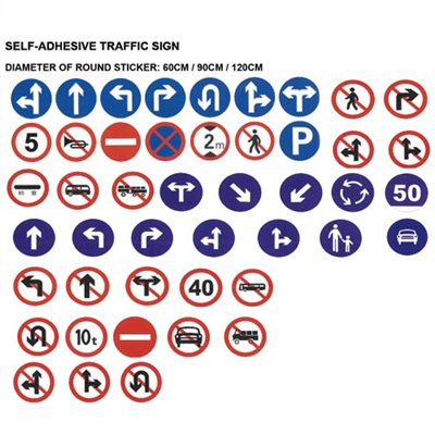 SELF-ADHESIVE TRAFFIC SIGN (ROUND STICKER) (142280)